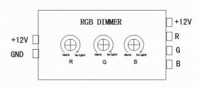 3 Channel RGB LED Dimmer Adjustable Bright Controller 12V 3A