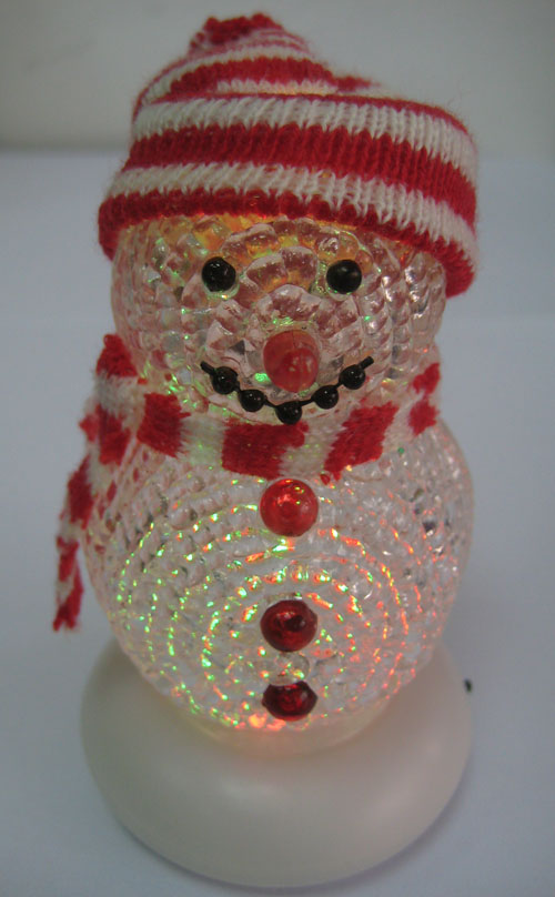 USB LED Flash Colorful Light Christmas Crystal Snowman