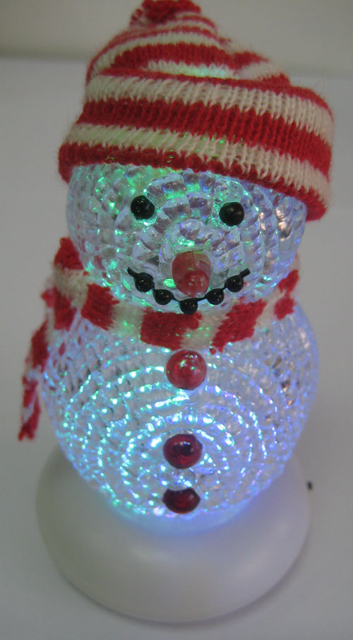 USB LED Flash Colorful Light Christmas Crystal Snowman