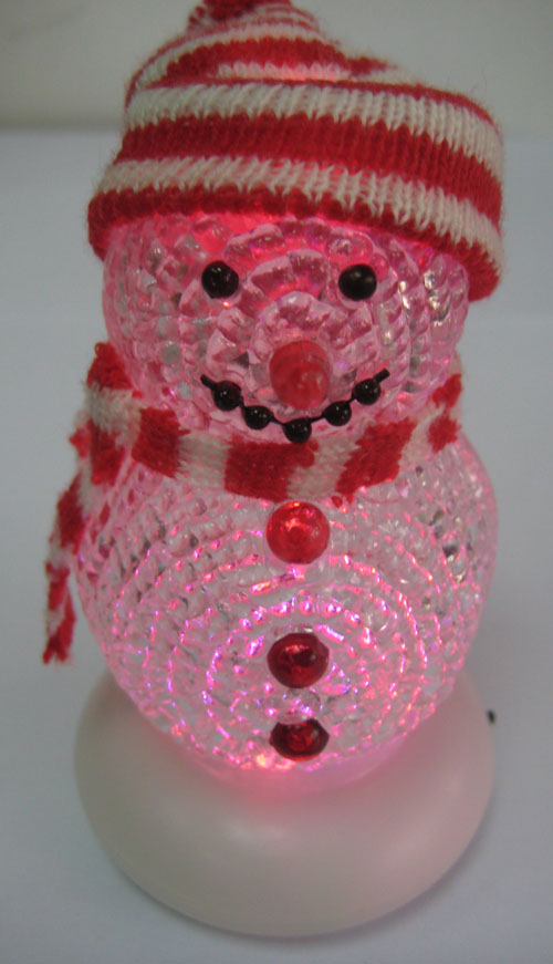 USB LED Flash Colorful Light Christmas Crystal Snowman