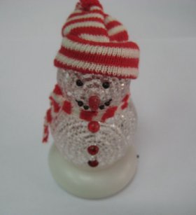 USB LED Flash Colorful Light Christmas Crystal Snowman