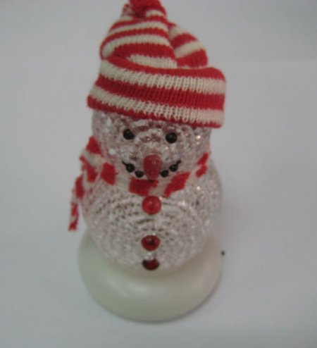 USB LED Flash Colorful Light Christmas Crystal Snowman