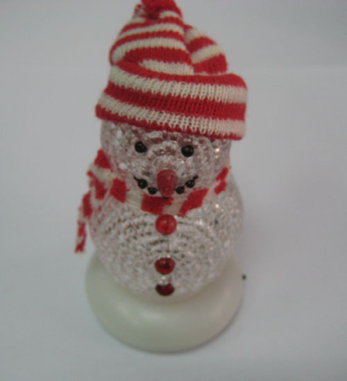 USB LED Flash Colorful Light Christmas Crystal Snowman